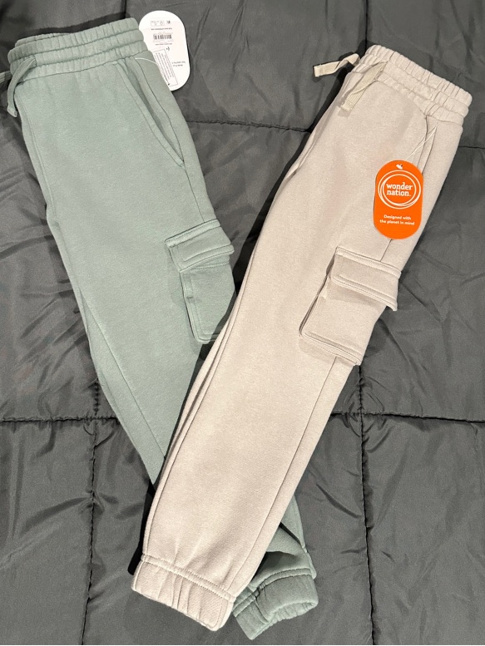 wonder nation Sage Green & Light Taupe Cargo Joggers